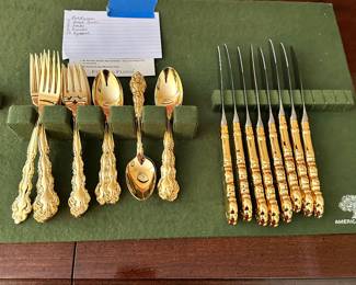 #66 - $90 - Community gold plated flatware service for 8