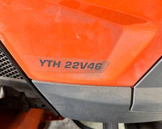 #98 - $1,350 - The lawn mower Husqvarna Model 440000 with bagger Air induction deck 22HP Briggs & Stratton Intek V-Twin - 46" Cutting deck reinforced. Bought in 2018 -