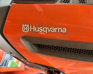 #98 - $1,350 - The lawn mower Husqvarna Model 440000 with bagger Air induction deck 22HP Briggs & Stratton Intek V-Twin - 46" Cutting deck reinforced. Bought in 2018 -