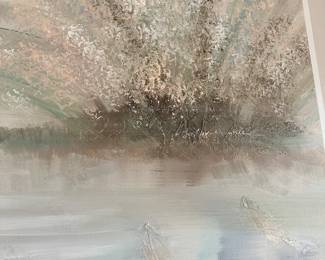 #47 - $70 - Large modern canvas with fishes 60wx47t
