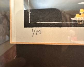 #61 - $60 - Margaret Biggs (local artist) Black & white numbered print 1/25 "At the Mouth" 21wx18t
