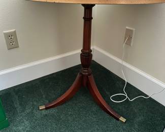 #93 - $70 - Round table made with children picture print 29 rx26t