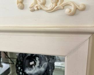 #96 - $100 - White curio cabinet opens on sides has light 30.5wx13.5dx60t