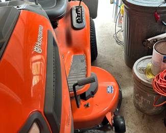 #98 - $1,350 - The lawn mower Husqvarna Model 440000 with bagger Air induction deck 22HP Briggs & Stratton Intek V-Twin - 46" Cutting deck reinforced. Bought in 2018 -