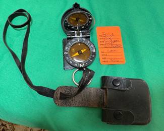 #125 - $50 - Bosch map compass WW II with leather case