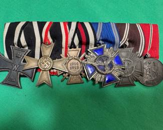 #126 - $786 - German WW II medal bar - 6 medals