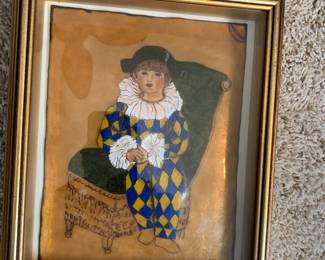 Mounted enamel on copper, Pablo Picasso's son, Paul.