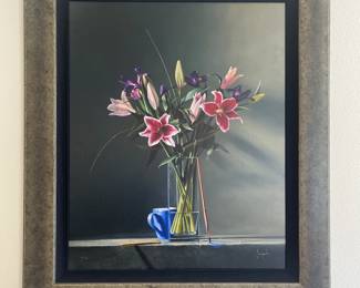 Artist Dario Campanile serigraph, "Proposal", 1991. With frame measures 35.5 x 41.5