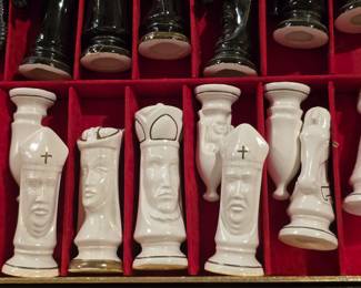 1957 Peter Ganine GOTHIC Sculptured Chess set - Tournament Edition