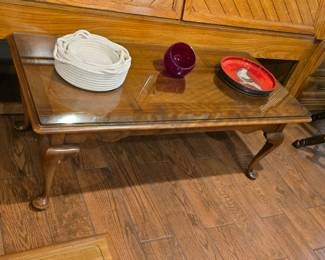 glass topped coffee table