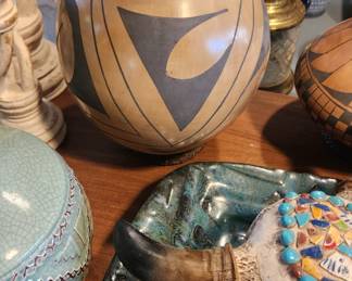 Native American signed pottery