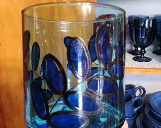 funky 1970's blue glasses J.WM Hale Leaf glasses