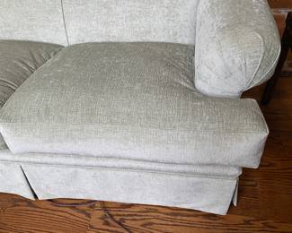 Light pistachio sofa 33"h x 90" long x 40"d