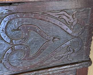 17th c. Bible box on stand 37"h x 26.5"w x 21"d