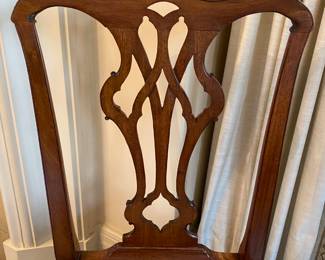 6 antique Chippendale side chairs with needlepoint seats