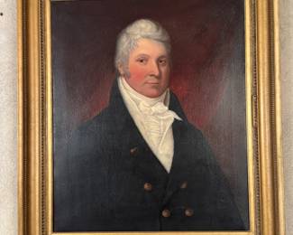 Portrait of silver-haired man 37"h x 32"w framed