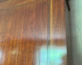 English mahogany secretary with line and shell inlay late 18th - early 19th century 85"h x 46"w x 21d