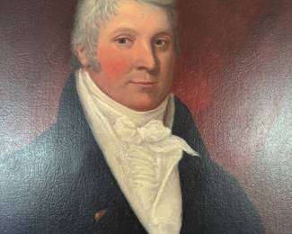 Portrait of silver-haired man 37"h x 32"w framed