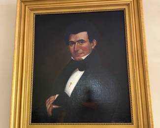 19th c. portrait of a gentleman 33.5"h x 29.5"w framed