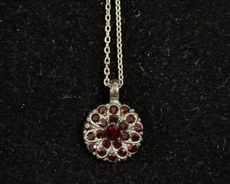 MARIANA Guardian Angel LADY IN RED SIAM Reversible Crystal Necklace