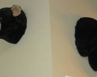 Dianne Shapiro Soft Sculpture 2 Piece Humane Trophies Black Bear Head & Rear Mount