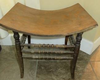 Antique Crocker Chair Co. Curved Wood Stool 