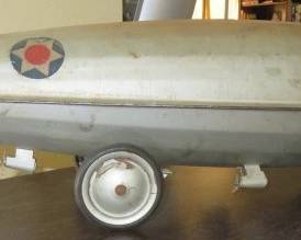 Vintage 1930s Steelcraft Graf Zeppelin, Silver Pressed Steel Pull Toy