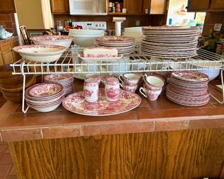 Royal Staffordshire Tonquin Clarice Cliff Red Dinnerware and Service pieces.