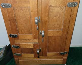 Antique Mission Oak Ice Box Cabinet