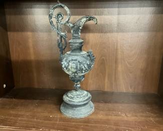 Cast Metal Ornate French Water Pitcher or Ewer