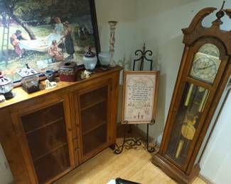 Grandfather clock and Pie safe