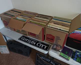 Vinyl records! Lots of country western and jazz