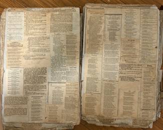 Large Antique Leather Hardcover Ledger Book Scrapbook Loaded w/ Historical Newspaper & Magazine Clippings