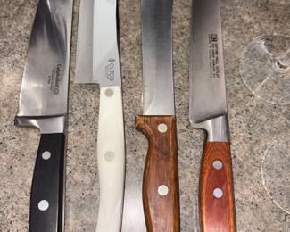 Cutco 1728 Petite Chefs Pearl Handle Knife, Oxford Hall Cutlery 8” Knife Japan, Calphalon 8” Chef Knife,
Vtg Chef Knife!