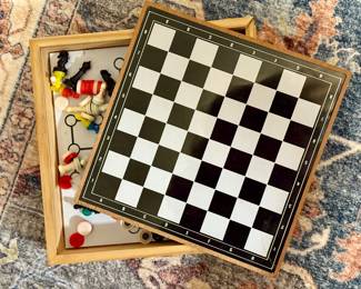 Vtg. Mini Travel Multi Game Box Spencer