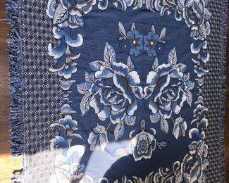 Blue/Black/White Flower Blanket!