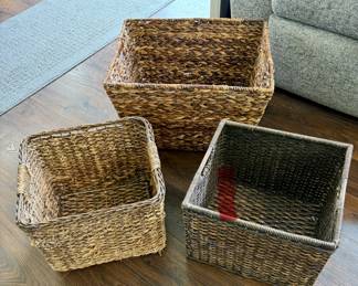 Large Decorative Storage Baskets w/Handles