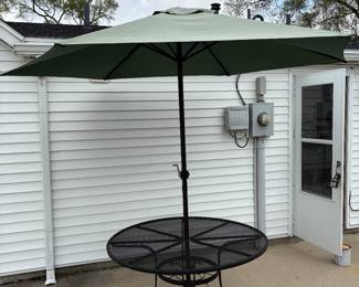 Wrought Iron Outdoor Table & Umbrella!