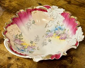 Vtg. RS Prussia Hand Painted Porcelain Scalloped Edge
Deep Serving Bowl