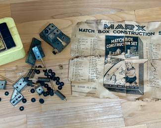 Vtg. Marx Match Box Construction Set Sherman Gibson FE-2-3538 w/Original Manual