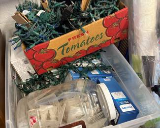 Bin Of Christmas Light & Accessories!