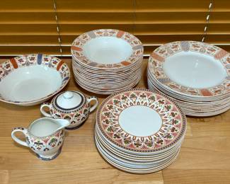 Vtg. Queens China Set Imari Made in India - 63 Pieces!
