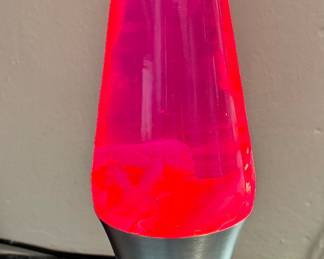 Vtg. Pink Lava Lamp 16.5” Silver Base E127444C Works!