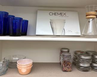 Chemex, Fire King Custards, Eight 125ml Ball Jars