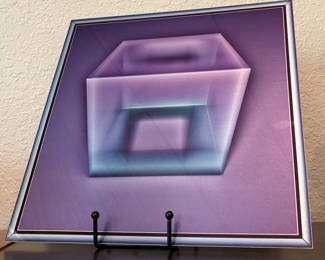 Ronald Davis “Cube” Pixel Dust on Aluminum