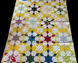 Six-Point Star of David Quilt (96”x66”)