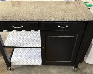 Rolling Kitchen Island / Wine Bar (Approximately 42” x 22” x 36” tall)