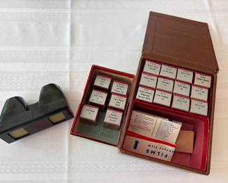Tru-Vue Stereoscope w/ 18 Films & Library Box