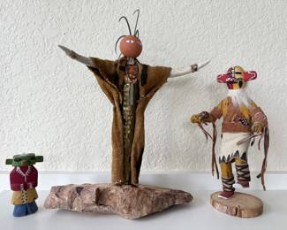 “Welcome Spirit” Kachina (Middle) • “Half-Face” by Fowler (many signed)
