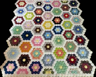 Grandmother’s Flower Garden Quilt (92”x84”)
